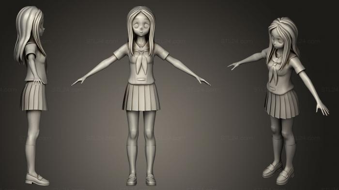 Figurines of girls (Takagi san, STKGL_0388) 3D models for cnc